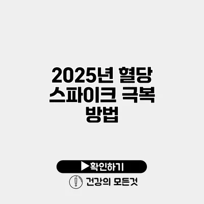 2025년 혈당 스파이크 극복 방법