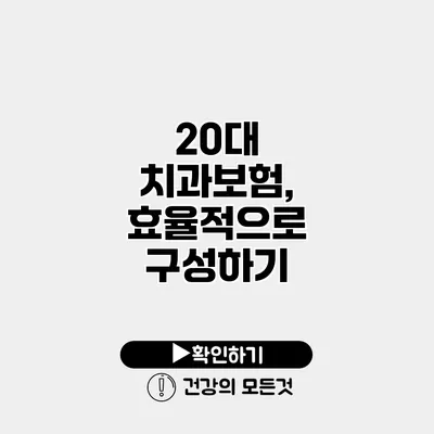 20대 치과보험, 효율적으로 구성하기