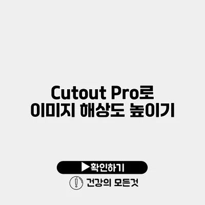 Cutout Pro로 이미지 해상도 높이기