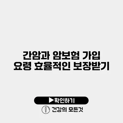 간암과 암보험 가입 요령 효율적인 보장받기