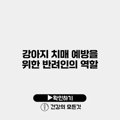 강아지 치매 예방을 위한 반려인의 역할