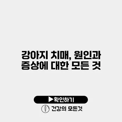 강아지 치매, 원인과 증상에 대한 모든 것