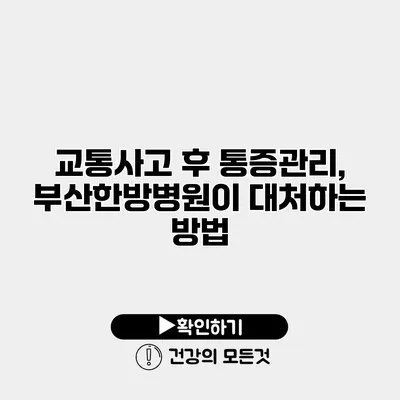 교통사고 후 통증관리, 부산한방병원이 대처하는 방법