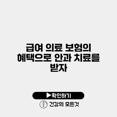 급여 의료 보험의 혜택으로 안과 치료를 받자