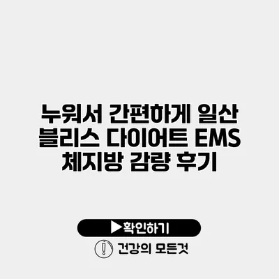 누워서 간편하게 일산 블리스 다이어트 EMS 체지방 감량 후기