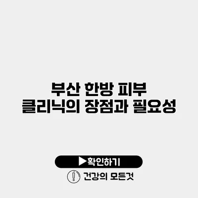 부산 한방 피부 클리닉의 장점과 필요성