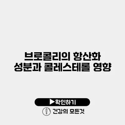 브로콜리의 항산화 성분과 콜레스테롤 영향