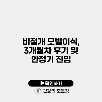 비절개 모발이식, 3개월차 후기 및 안정기 진입