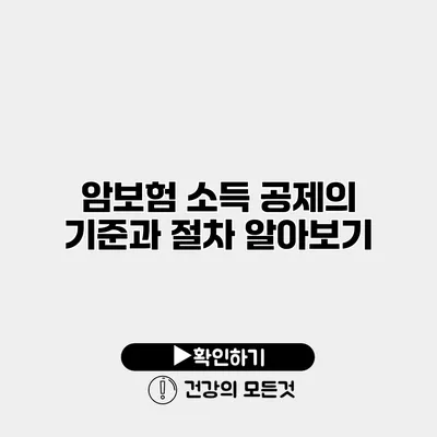 암보험 소득 공제의 기준과 절차 알아보기