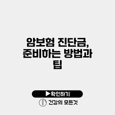 암보험 진단금, 준비하는 방법과 팁