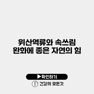 위산역류와 속쓰림 완화에 좋은 자연의 힘