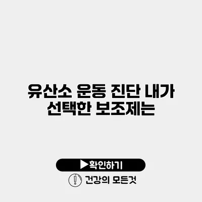 유산소 운동 진단 내가 선택한 보조제는?