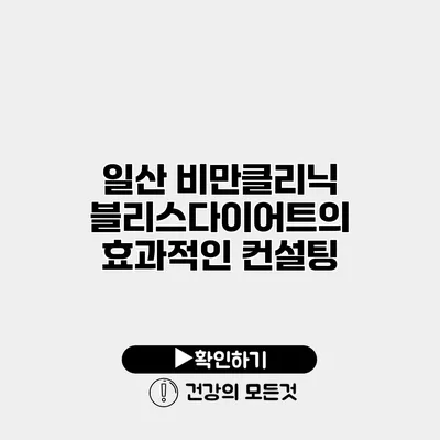 일산 비만클리닉 블리스다이어트의 효과적인 컨설팅