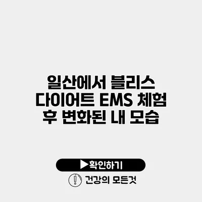 일산에서 블리스 다이어트 EMS 체험 후 변화된 내 모습
