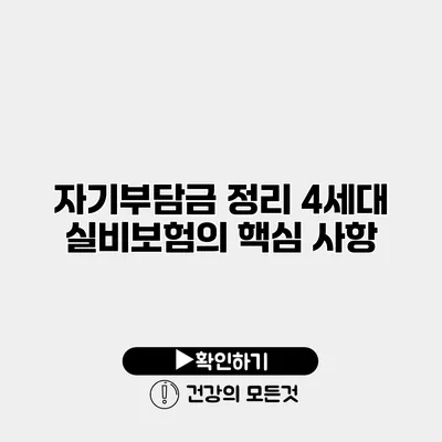 자기부담금 정리 4세대 실비보험의 핵심 사항