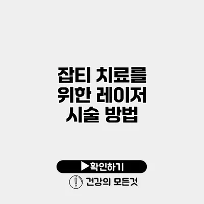잡티 치료를 위한 레이저 시술 방법
