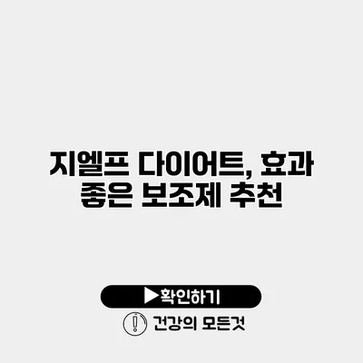 지엘프 다이어트, 효과 좋은 보조제 추천