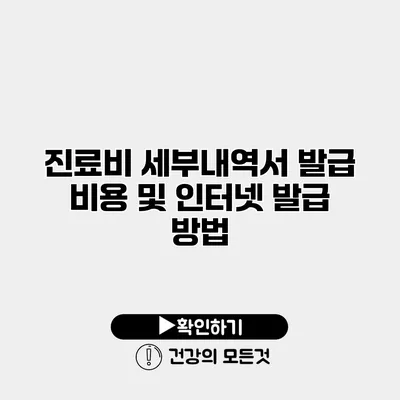 진료비 세부내역서 발급 비용 및 인터넷 발급 방법