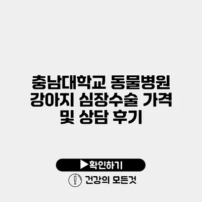 충남대학교 동물병원 강아지 심장수술 가격 및 상담 후기