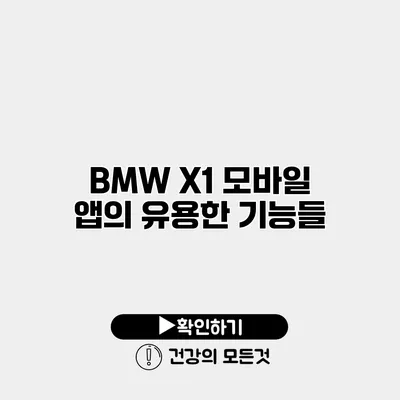BMW X1 모바일 앱의 유용한 기능들