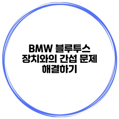 BMW 블루투스 장치와의 간섭 문제 해결하기