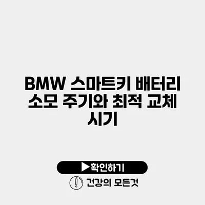 BMW 스마트키 배터리 소모 주기와 최적 교체 시기