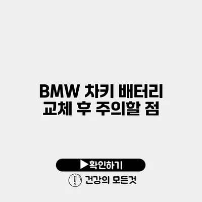 BMW 차키 배터리 교체 후 주의할 점