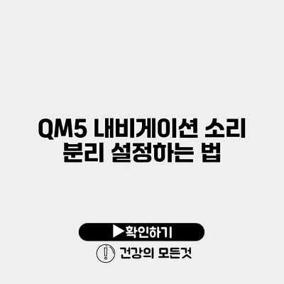 QM5 내비게이션 소리 분리 설정하는 법