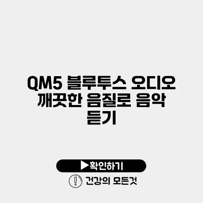QM5 블루투스 오디오 깨끗한 음질로 음악 듣기
