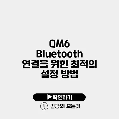 QM6 Bluetooth 연결을 위한 최적의 설정 방법