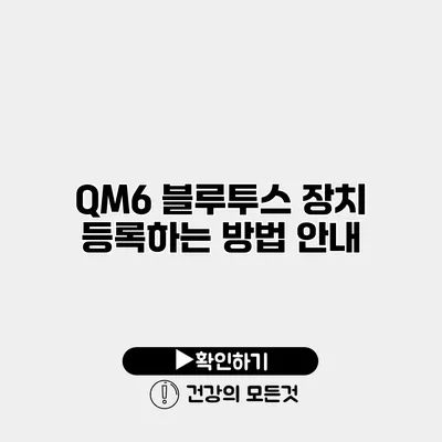 QM6 블루투스 장치 등록하는 방법 안내