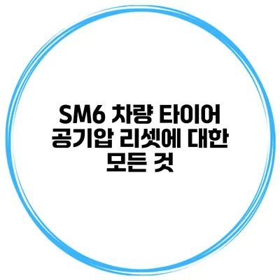 SM6 차량 타이어 공기압 리셋에 대한 모든 것