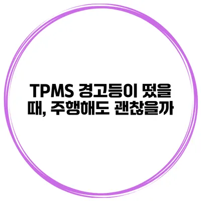 TPMS 경고등이 떴을 때, 주행해도 괜찮을까?