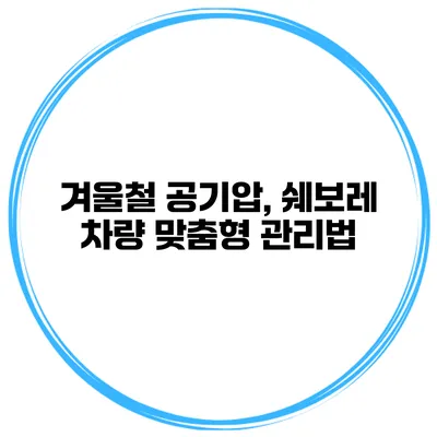 겨울철 공기압, 쉐보레 차량 맞춤형 관리법