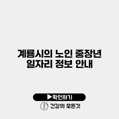 계룡시의 노인 중장년 일자리 정보 안내