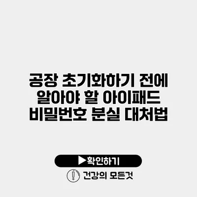 공장 초기화하기 전에 알아야 할 아이패드 비밀번호 분실 대처법
