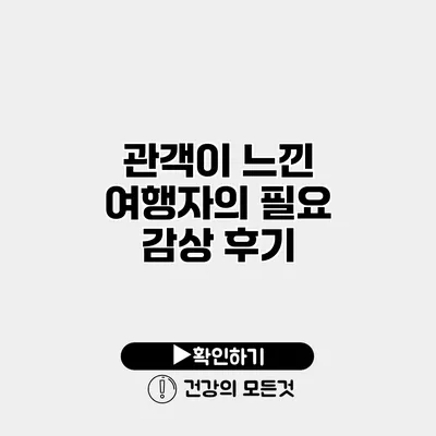 관객이 느낀 여행자의 필요 감상 후기