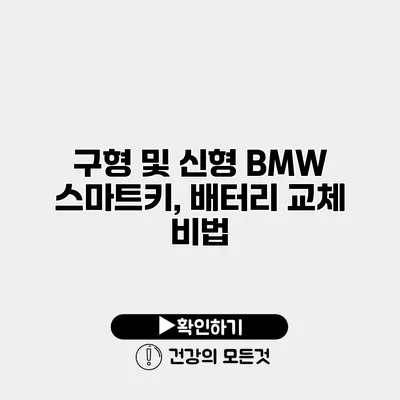 구형 및 신형 BMW 스마트키, 배터리 교체 비법