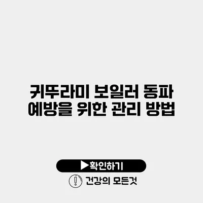 귀뚜라미 보일러 동파 예방을 위한 관리 방법