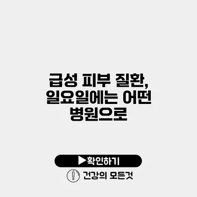 급성 피부 질환, 일요일에는 어떤 병원으로?