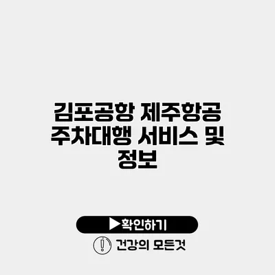 김포공항 제주항공 주차대행 서비스 및 정보