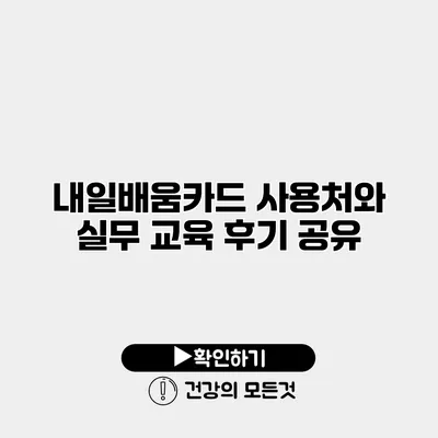 내일배움카드 사용처와 실무 교육 후기 공유