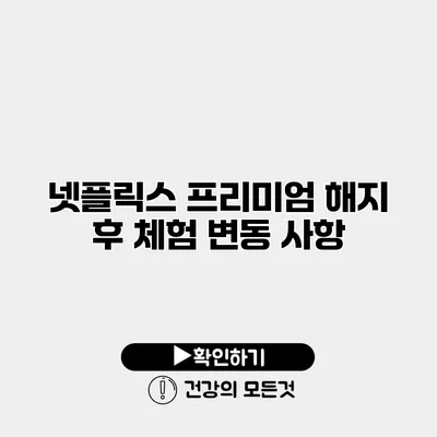 넷플릭스 프리미엄 해지 후 체험 변동 사항