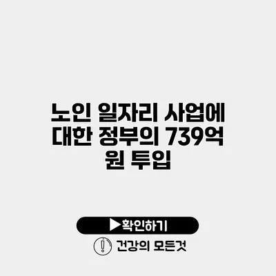 노인 일자리 사업에 대한 정부의 739억 원 투입