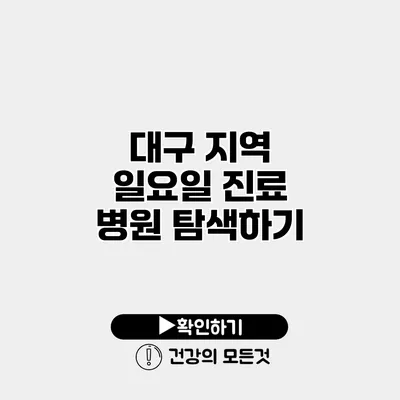 대구 지역 일요일 진료 병원 탐색하기