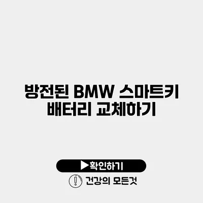 방전된 BMW 스마트키 배터리 교체하기