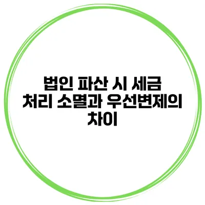 법인 파산 시 세금 처리 소멸과 우선변제의 차이