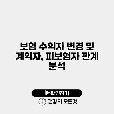 보험 수익자 변경 및 계약자, 피보험자 관계 분석