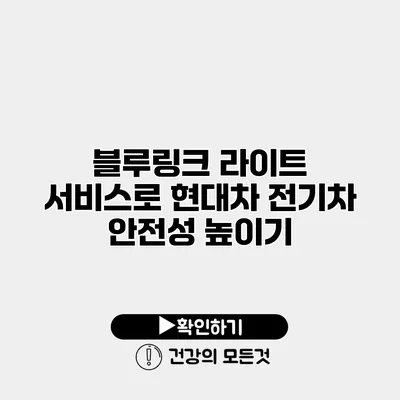 블루링크 라이트 서비스로 현대차 전기차 안전성 높이기