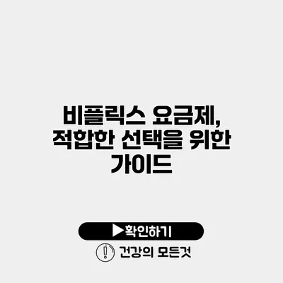 비플릭스 요금제, 적합한 선택을 위한 가이드